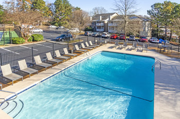 Salt water swimming pool with sundeck